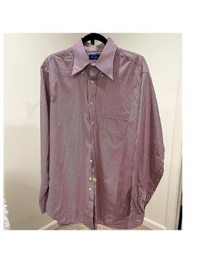 Tom Jones Executive Collection Red/White Button Down Shirt - Approx. 2XL (EUC)